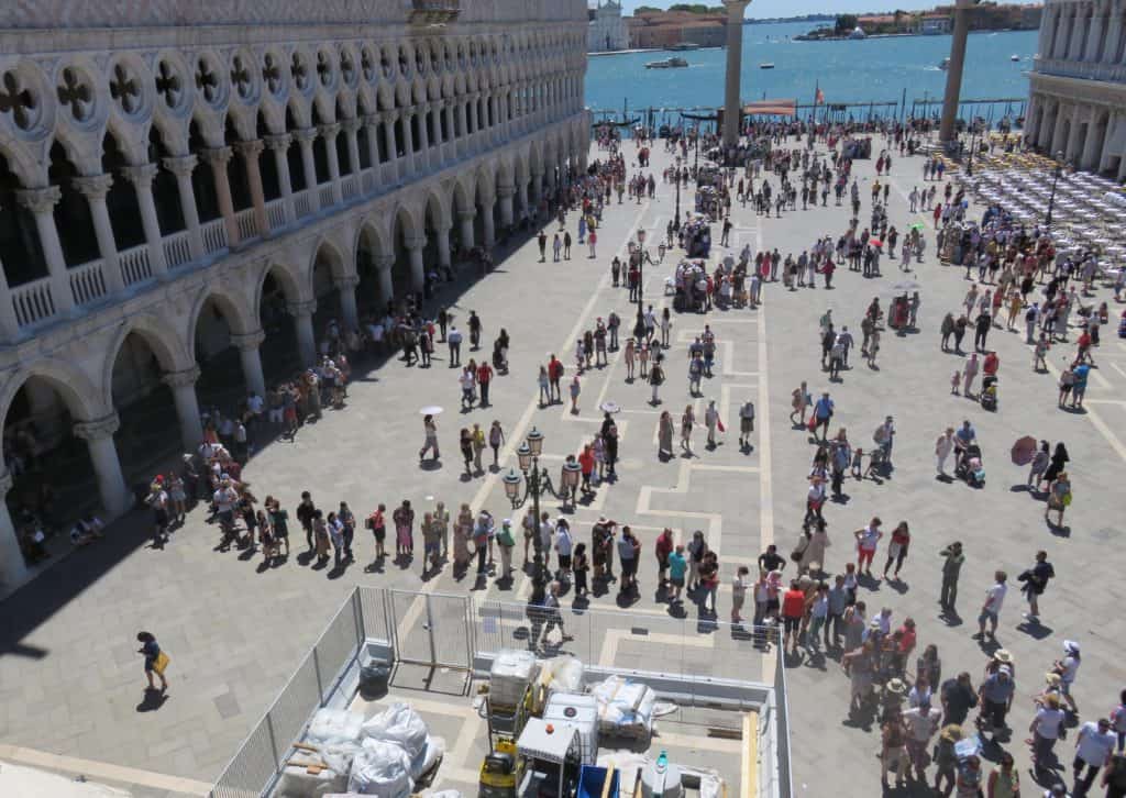 Long line for St Mark's Basilica Venice