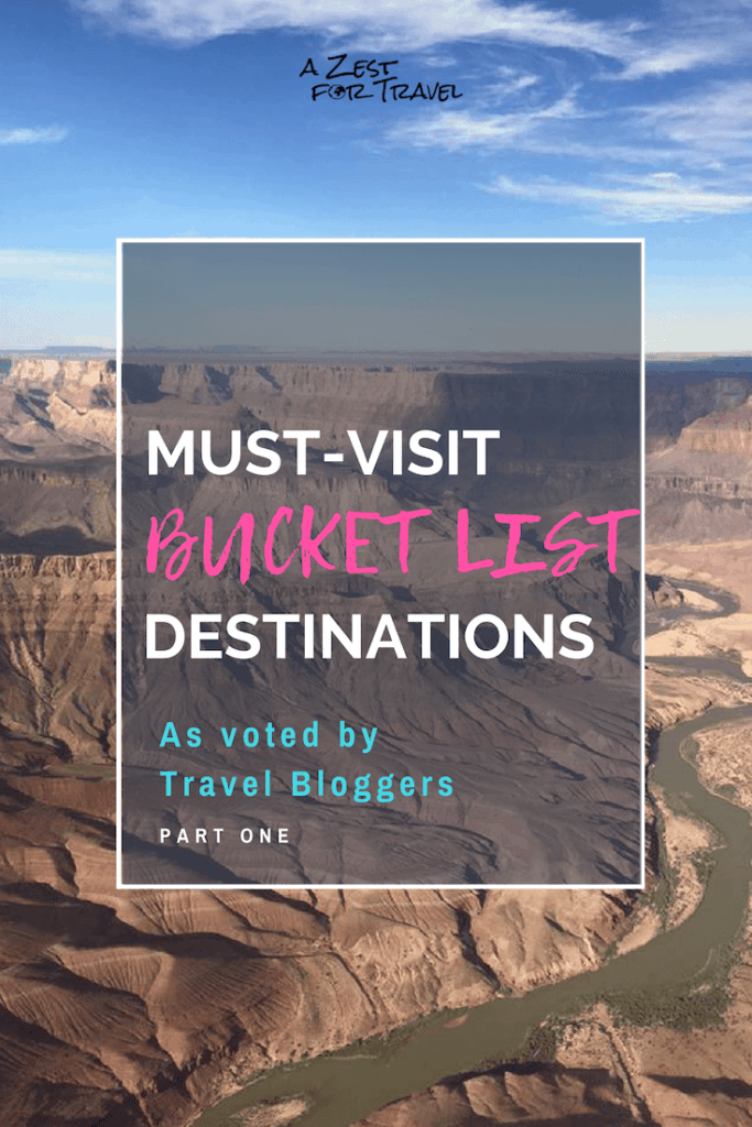 Must-visit bucket list destinations grand canyon pin