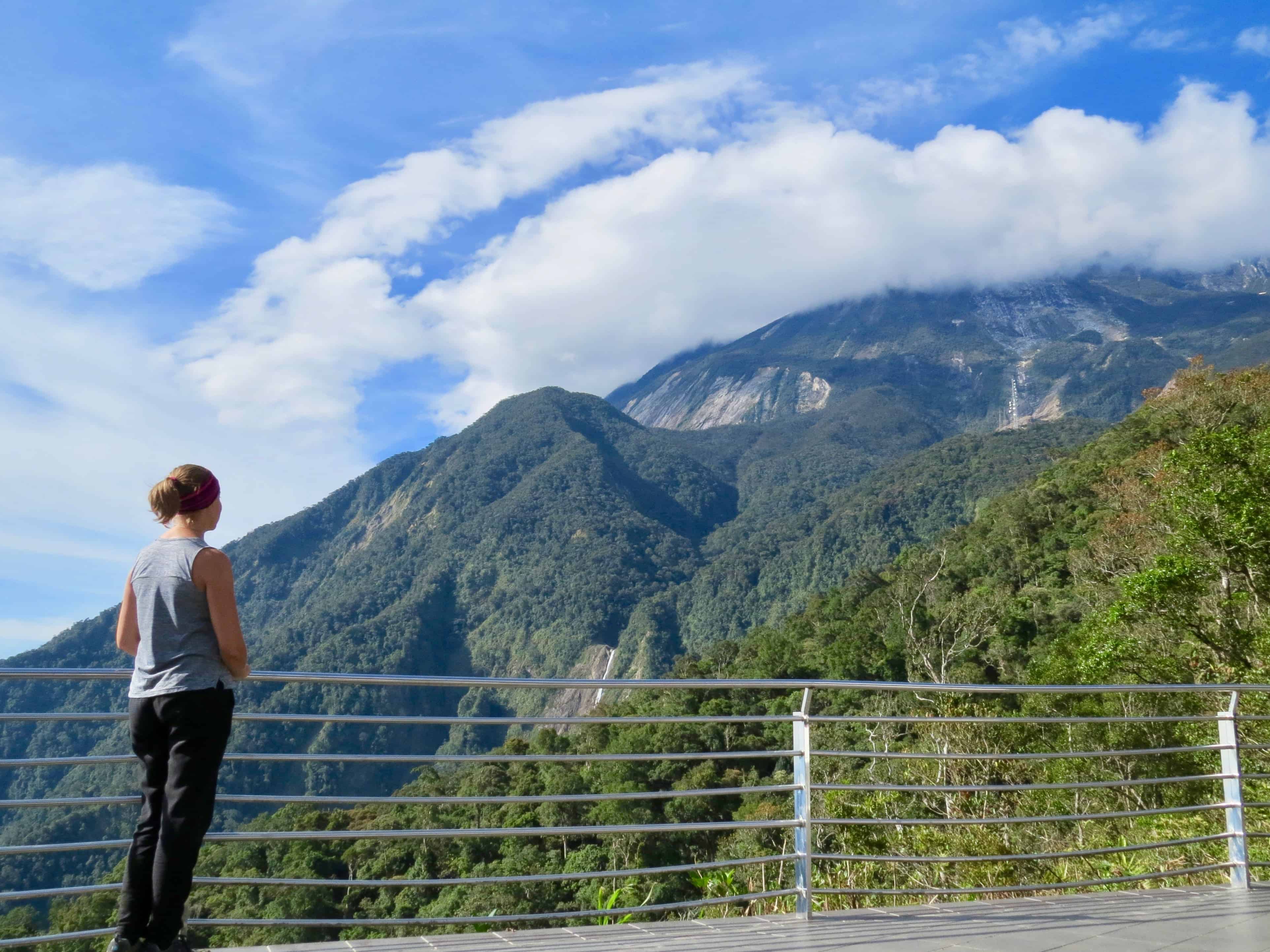 Joannda gazing out toward Mount Kinabalu