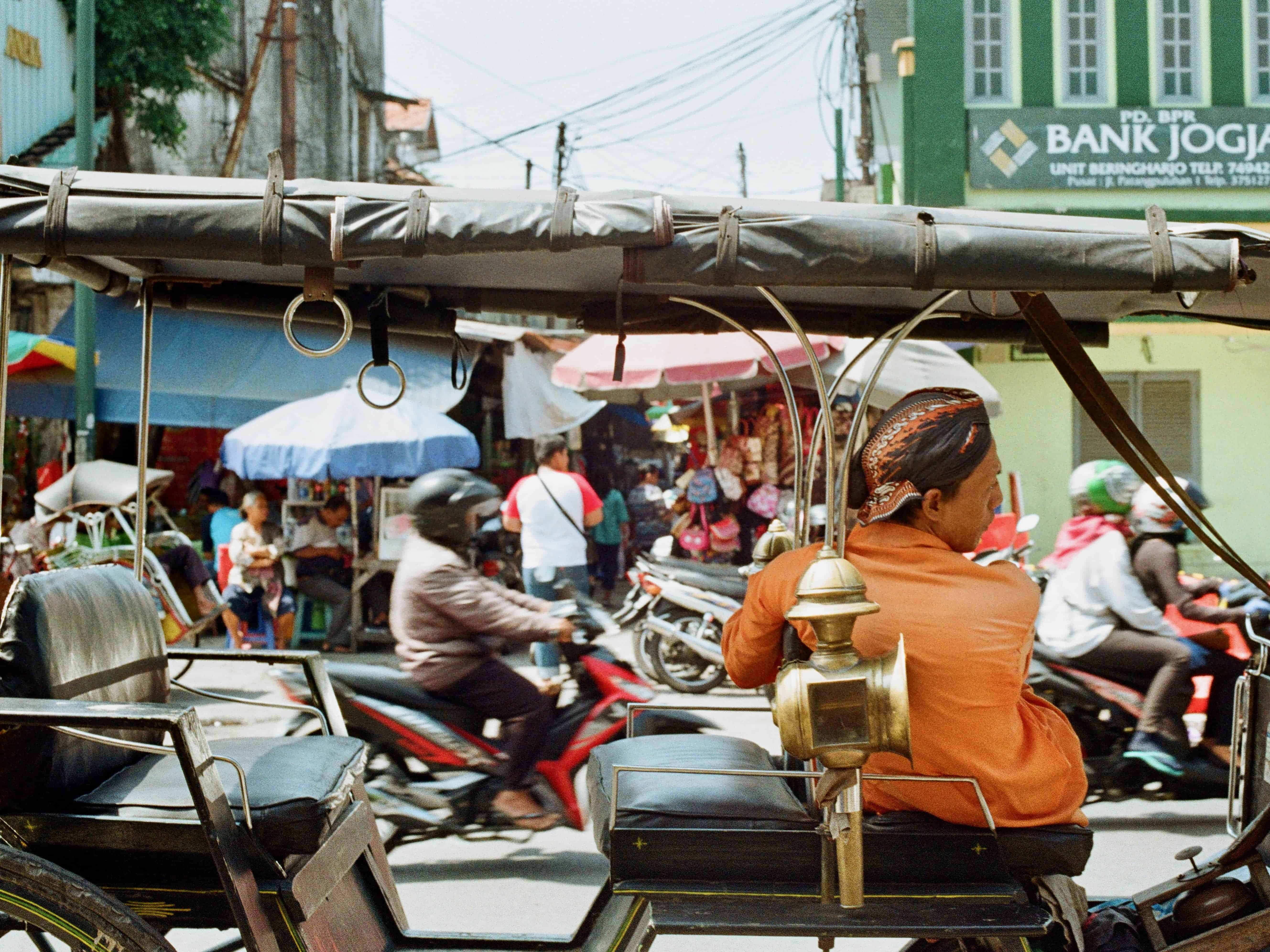 Hustle and bustle on Malioboro Street Yogyakarta