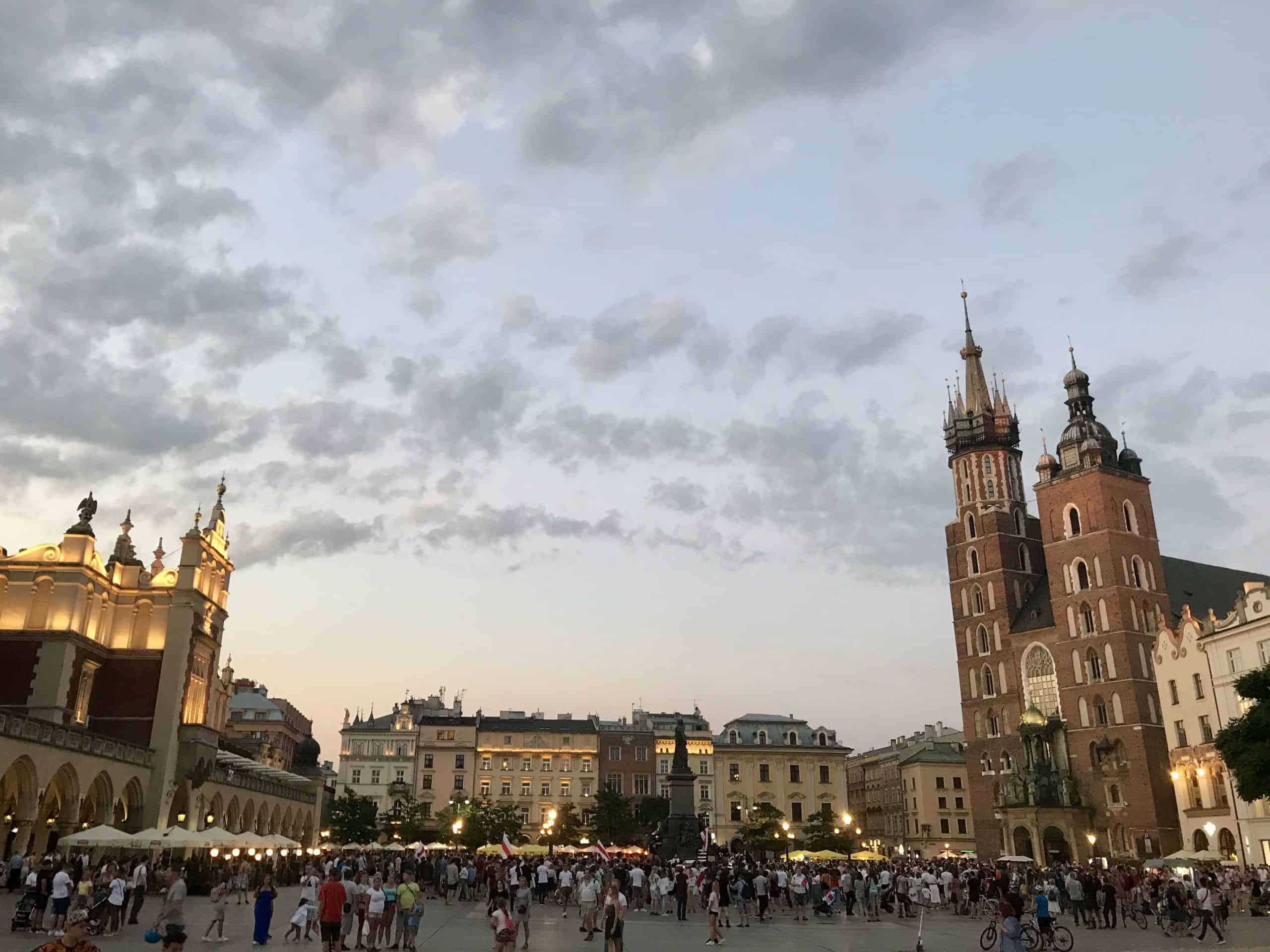Krakow's Main Market Square - Rynek Główny - is always bustling