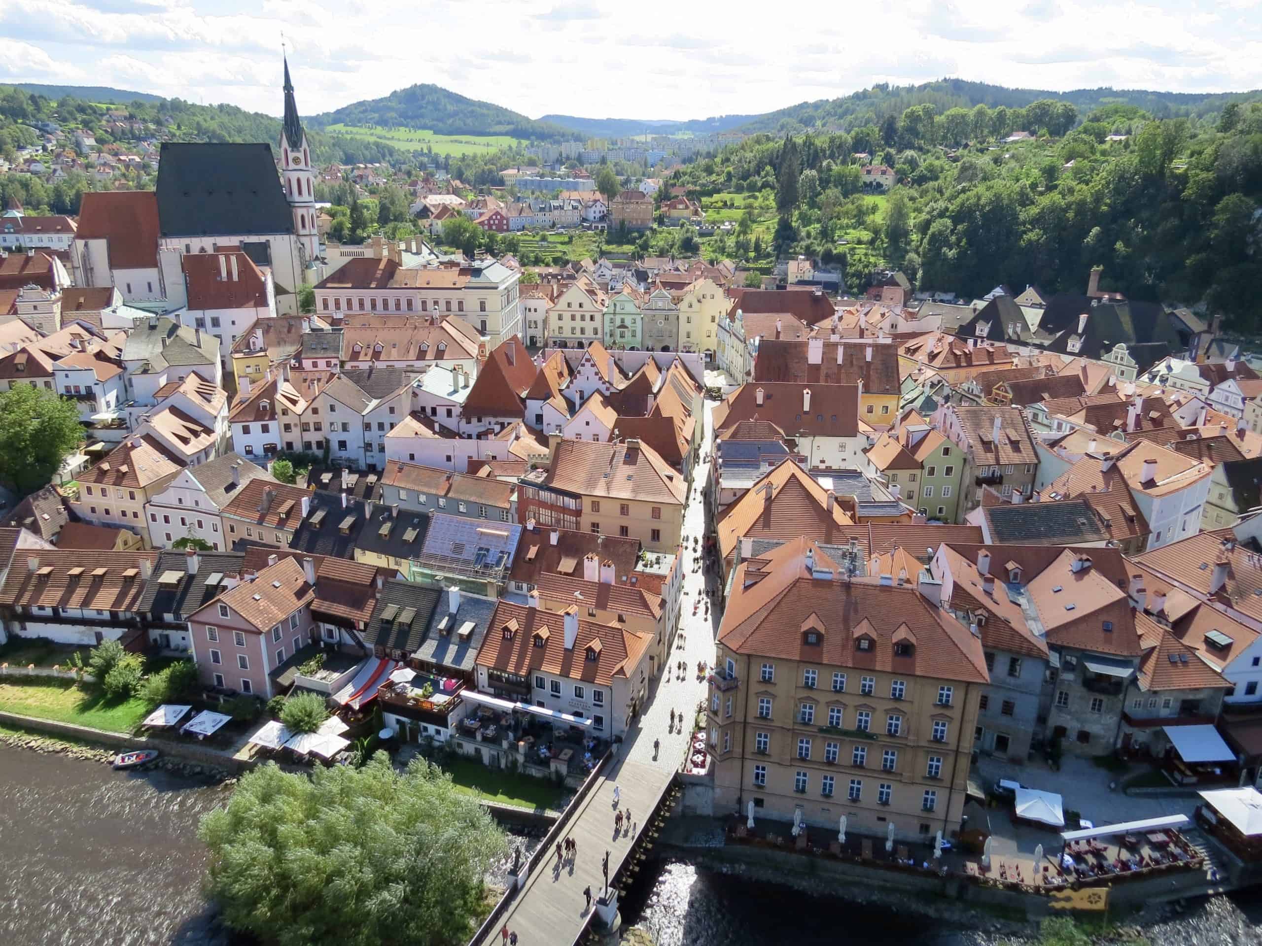 Climbing the castle tower to enjoy the views is definitely one of the best things to do in Český Krumlov