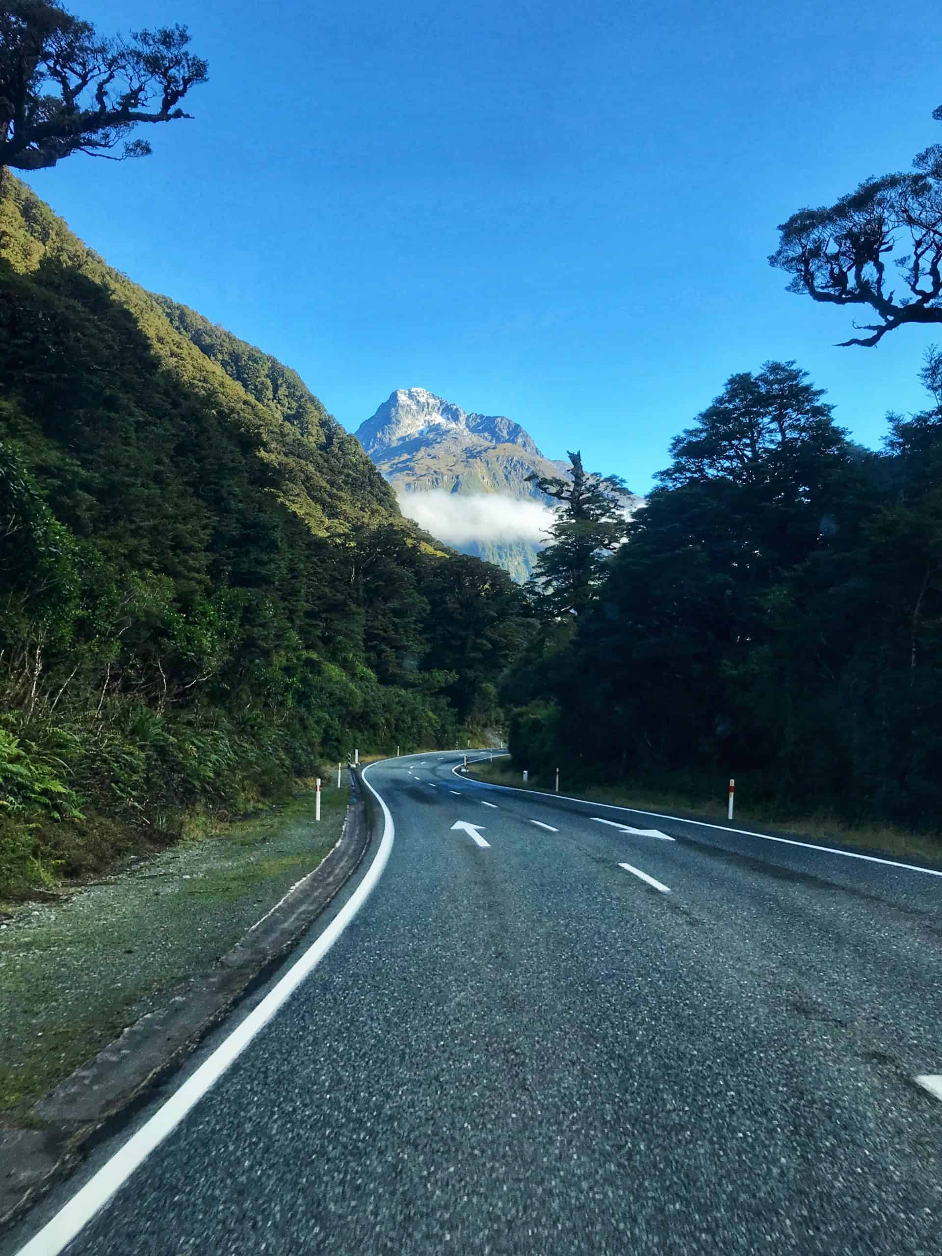 Driving the Milford Road to Milford Sound from Te Anau